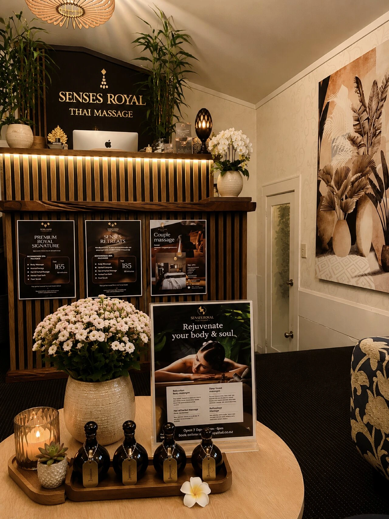 Reception at Senses Royal Thai Massage and Spa in Richmond